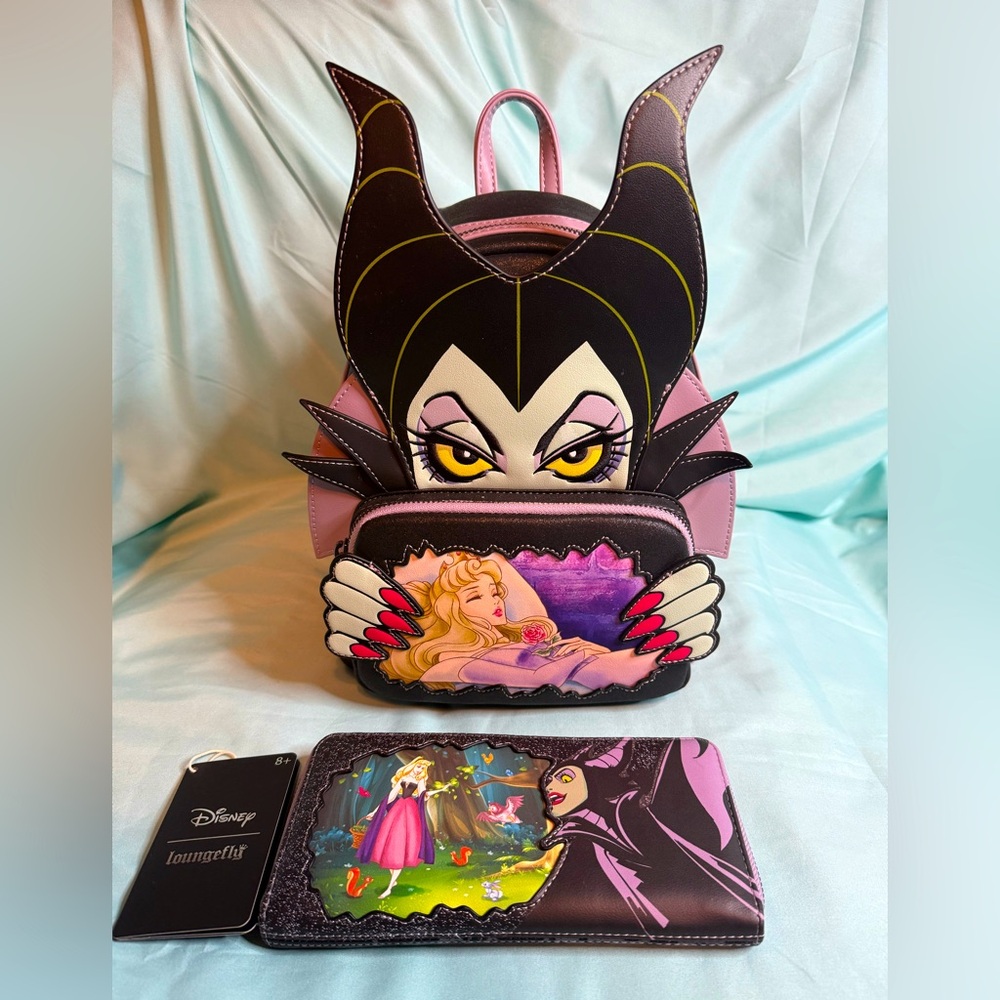 Disney x Loungefly Maleficent Watching Over Sleeping Beauty Backpack & Wallet